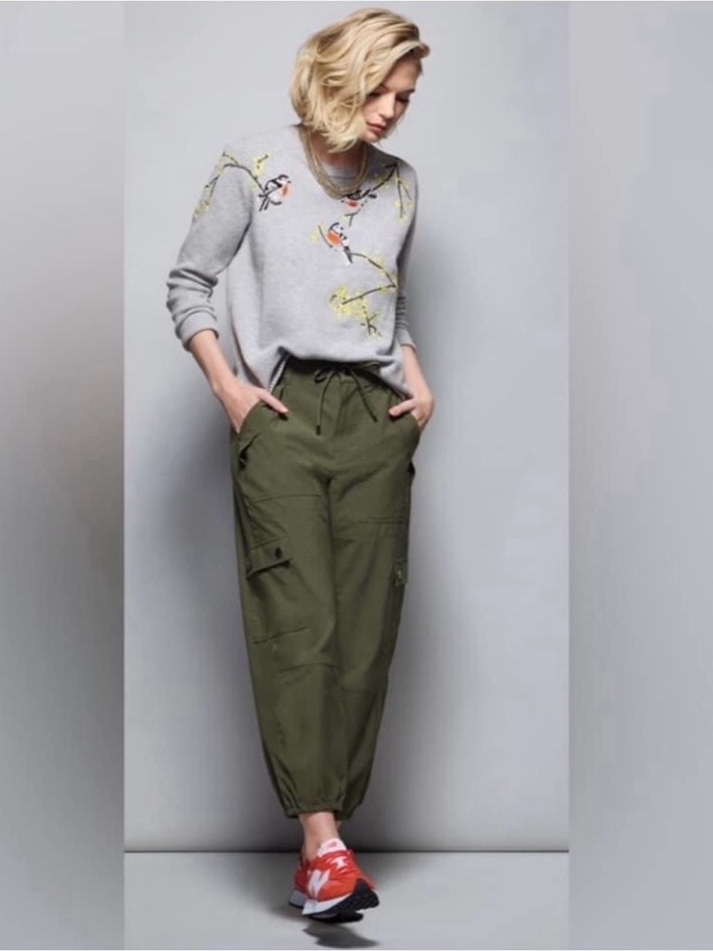 Casual Olive Cargo Jogger Pants - Women's